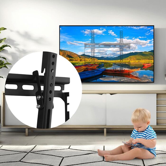 Настінний кронштейн для ТБ Suptek MT4205, нахильний, для плоских та вигнутих екранів 26-60 дюймів (66-152 см), до 45 кг, з рівнем