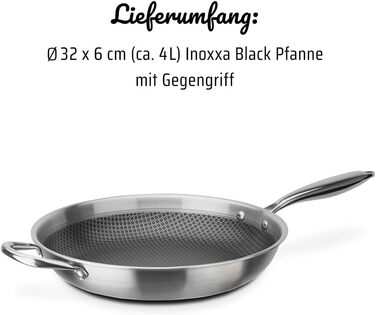 Сковорода Bratpfanne Inoxxa Black 28 см (32 см) з антипригарним покриттям та стільниковою структурою