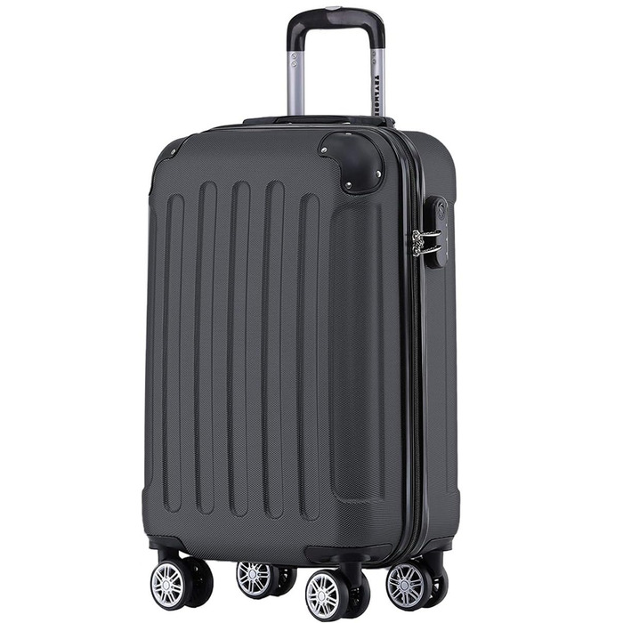 Чемодан ручної поклажі TRVLMORE 54x36x20 см - валіза на колесах, чорний