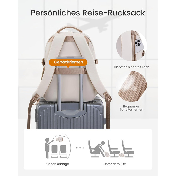 LOVEVOOK Рюкзак для жінок, 15.6 дюймів, водонепроникний, для школи, підлітка, елегантний, на кожен день, для роботи, навчання, подорожей, універсальний (15.6 дюймів, Бежевий)