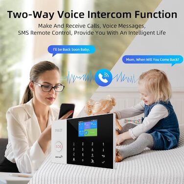 Охоронна сигналізація PGST для квартири, GSM/WiFi система з 120 дБ сиреною, інтелектуальний пульт, LCD-дисплей, голосові повідомлення, захист дверей і вікон, для будинку, гаража, автодому (Pg105-2geu-e/T53a)