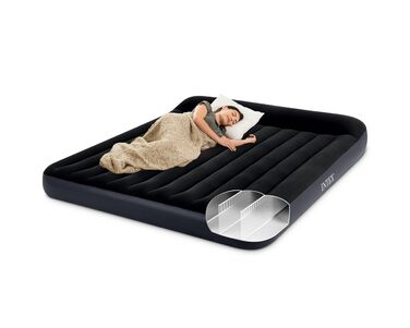 Надувний матрац Intex Dura Beam Pillow Rest King 182x203x25 см чорний (без насоса)