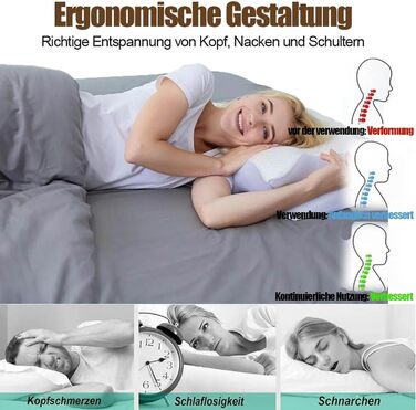 Подушка Pillow Daddy для сну на боці, спині та животі з піни Memory Foam – ортопедична подушка для підтримки шиї, біла, знімний чохол