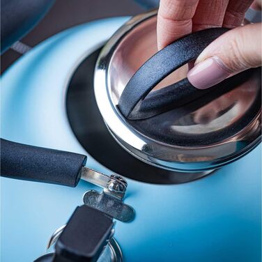 Чайник Kinghoff 1.8L з нержавіючої сталі, Induktion, з свистком, матовий синій, KH-1857