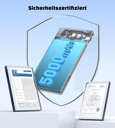 Power Bank Auskang 5000mAh Slim з кабелем для iPhone (до iPhone 14) - блакитний