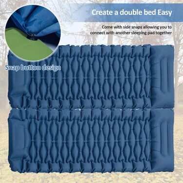 Саморозкладаний килимок для кемпінгу Samlonge: Товста повітряна матрац з насосом, водонепроникний, для відпочинку на природі, у наметі, для туризму
