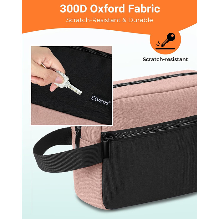 Чоловіча дорожня туалетна сумка, водонепроникна, з кишенею для бритви та ручкою, органайзер для косметики, для спортзалу, душу, ванної кімнати, подарунок для чоловіків, чорно-сіра (чорний & рожевий)