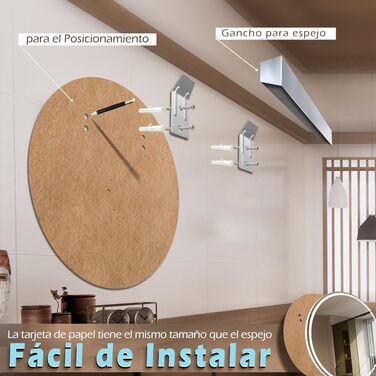 LED дзеркало для ванної кімнати KWW 80 см, регульована колірна температура, протитуманне покриття, диммер, сенсорне керування, монтаж на стіну