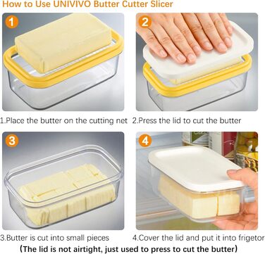 Plastic butter shaper, butter container with lid for the refrigerator, easily cuts two 113 ml sticks of butter