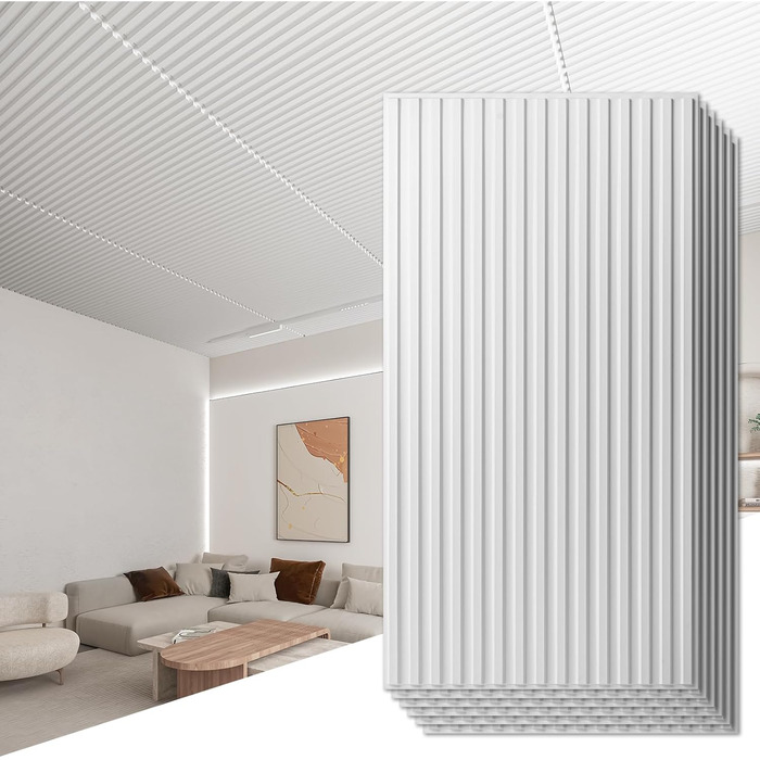 3D панелі для стін Art3d: рельєфні пластикові панелі PVC, 12 шт., 50x50 см, 3 м²