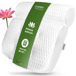 Подушка для ванни MEDIUM-WEICH [Біла 4D] - Підголовник для ванни з присосками, аксесуар для ванної кімнати. Ергономічна подушка для ванни, Badekissen, натуральний відтінок.