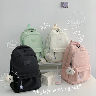 Шкільний рюкзак для дівчаток та хлопців підлітків, рюкзак для жінок та чоловіків, рюкзак для ноутбука 15,6 дюймів, повсякденний туристичний рюкзак, водонепроникний рюкзак, рюкзак для коледжу (#2 Чорний-a)