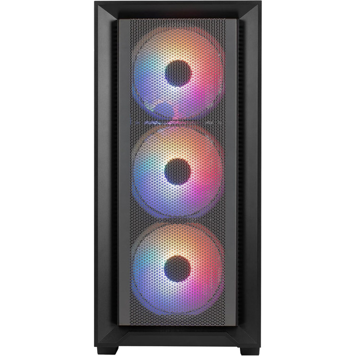 Корпус для ПК Aerocool Micro ATX з 3 RGB вентиляторами, сітчаста передня панель (чорний)