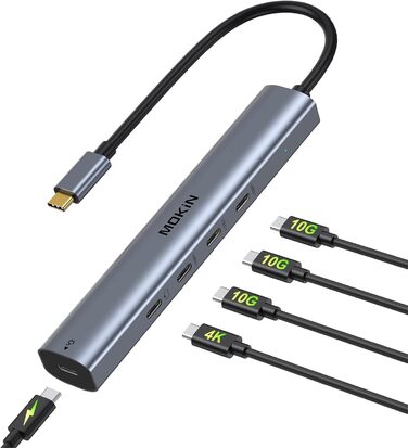 MOKiN USB-C хаб 6-в-1: HDMI 4K, 2xUSB 3.0, USB 2.0, SD/MicroSD, для MacBook, XPS та інших пристроїв