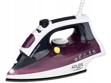 Парова праска Adler 3000 Вт, функція самоочищення + Anti-calc, 300 мл