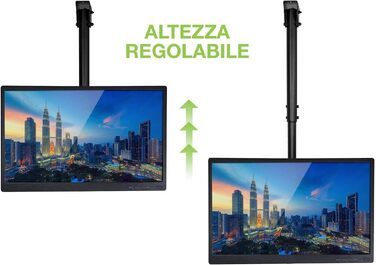Телескопічний універсальний стельовий кронштейн Techly ICA-CPLB-944S для LED/LCD телевізорів 32-55 дюймів, регулювання висоти 81.8-139.7 см, чорний
