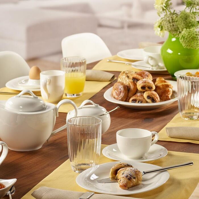 Villeroy & Boch New Cottage Basic Sugar Bowl, 450 ml, Height: 6.5 cm, Premium Porcelain, White