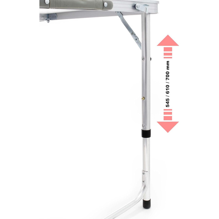 Зручний складаний туристичний стіл з регулюванням висоти 54/61/70 см. Алюмінієвий каркас, стільниця з МДФ, портативний, багатофункціональний, буфетний, для кемпінгу, саду та відпочинку (120x60x70 см)