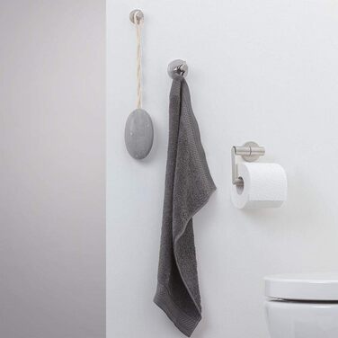 Tiger Boston Stainless Steel Toilet Paper Holder - Wall Mounted, Brushed Finish - Includes Small Boston Hook