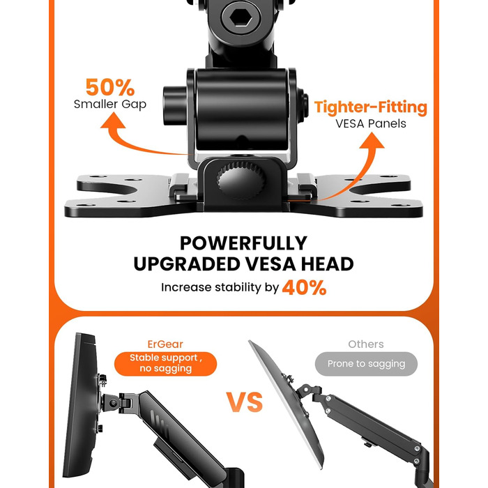 Кріплення для монітора ErGear 2 монітори, регульоване, для екранів 13-32
