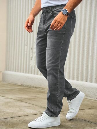 Чоловічі джинси Runcati Regular Fit: зручні стрейч джинси з деніму для повсякденного носіння, сірі, розмір XL