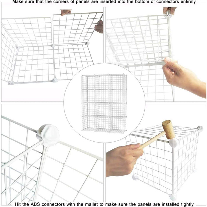 C&AHOME Wire Cube Storage, 6 - Metal Cube Organizer with C-Grids, Modular Shelving Units, Storage Shelf Racks, Closet Organizer, 93.5 in L x 31.8 in W x 93.5 in H, (12-Cube, White)