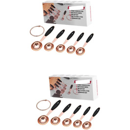 Cieeo 2-Piece Measuring Spoon Set in Rose Gold - Kitchen Helper Set, Kitchen Utensil Set, Wooden Spoon Set, Measuring Cups, Stainless Steel Kitchen Baking Utensils, Cocktail Spoons, Stainless Steel, Rose Gold