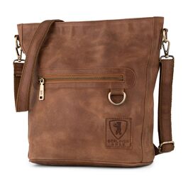 Сумка жіноча через плече Berliner Bags Siena вінтажна шкіряна бежева (Camel) середнього розміру