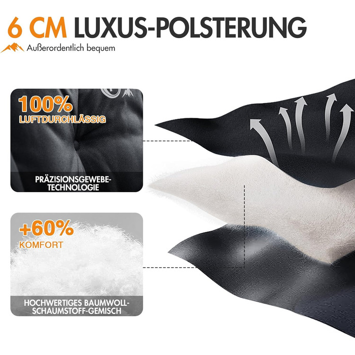 Крісло для кемпінгу складне, XXL, чорне, 150 кг, з підлокітниками, м'яке, для відпочинку на природі