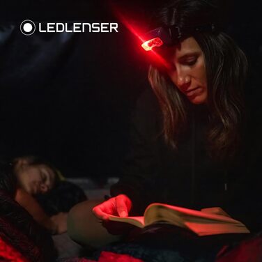 Ліхтар налобний Ledlenser HF8R Core, 2000 лм, LED, акумуляторний, водонепроникний IP68, з червоним світлом, для туризму, зелений