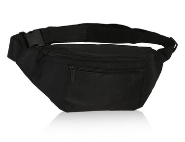 Чоловіча/Жіноча поясна сумка на пояс, шкіряна, водонепроникна, для спорту, подорожей та активного відпочинку (чорна)