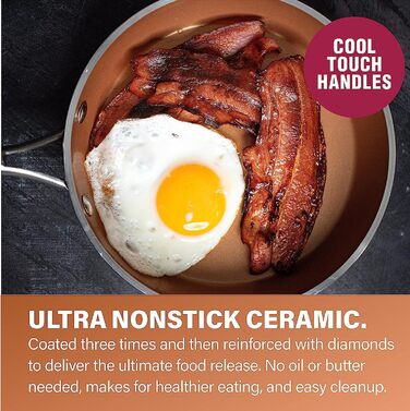 Набір посуду Gotham Steel Hammered Copper Collection: 15 предметів з антипригарним покриттям, алюмінієвий, для приготування та випікання