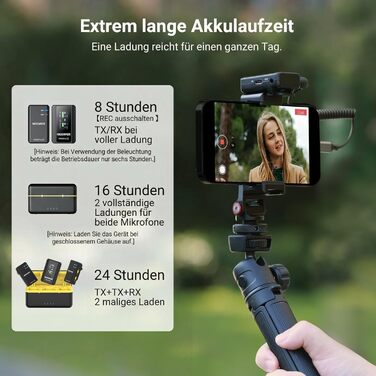 NEEWER CM28 Pro: Бездротове мікрофону з пригніченням шуму, 150м радіус дії, сумісний з iPhone, iPad, Android, DJI, Insta360, PC, Mac