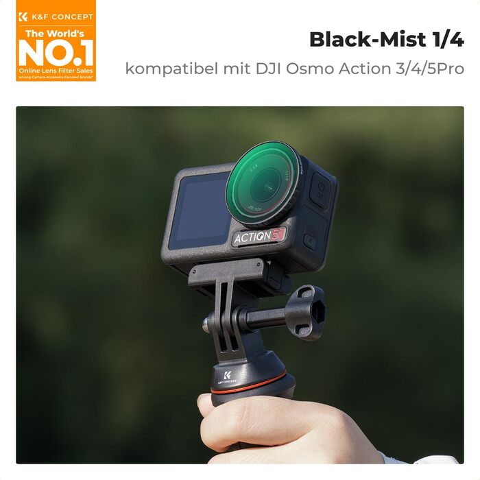 Фільтри ND K&F Concept для DJI Osmo Action 5/4 PRO: набір 6 шт. (CPL, ND8, ND16, ND32, ND64, ND256)