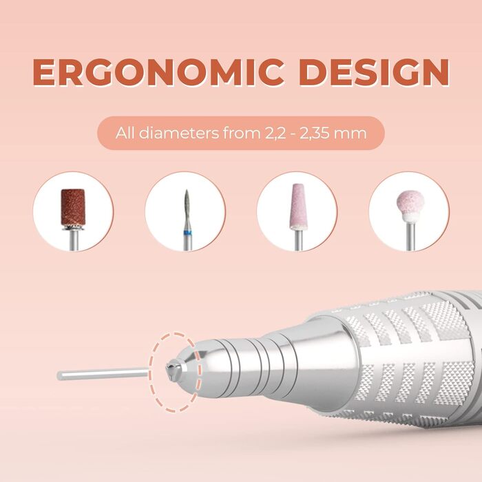 JCMaster TouchPro+ Nagelfräser: Професійний електричний фрезер для нігтів з регулюванням швидкості та сенсорним керуванням, 35000 об/хв, комплект з 4 фрезерами, для гель та акрил, нігті, догляд за ногами