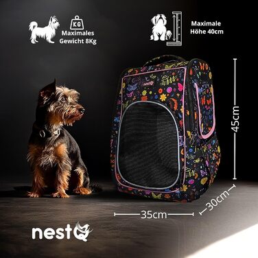 Рюкзак для собак та котів, до 5 кг, ергономічний з вентиляцією, для подорожей (рожевий, з метеликом)