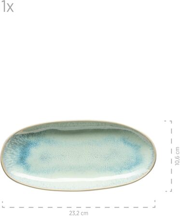 Mäser Serving Platter Set, Stoneware Frozen Green, 39.0 x 21.0 x 25.0 centimeters