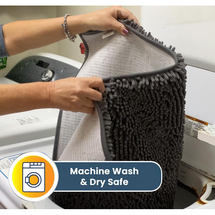 Килимок для дому Muddy Mat®: суперпоглинаючий, мікрофібра, швидко сохне, не слизький, 61x91 см (сірий)