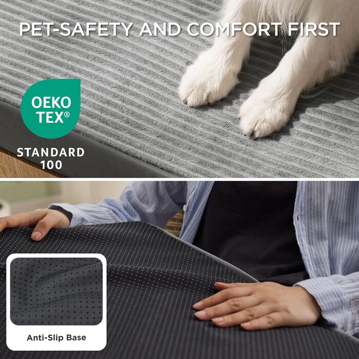 Крісло-ліжко для собак середніх порід BEDSURE - 89x56x7 см. Комфортне килим для собак з антиковзною основою та знімним, пральним чохлом. Матрац для собак з піною 