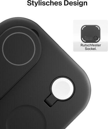 Зарядний пристрій Belkin BoostCharge 3-в-1 з підтримкою MagSafe Qi2, 15 Вт, складаний підставка для iPhone, Apple Watch, AirPods, з адаптером живлення – Чорний