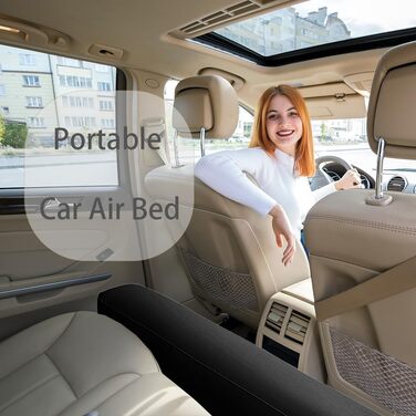 Надувний матрац для авто, чорний, з двома подушками та насосом. Підходить для кемпінгу, відпочинку та тематичних вечірок на природі. Чудовий подарунок друзям.