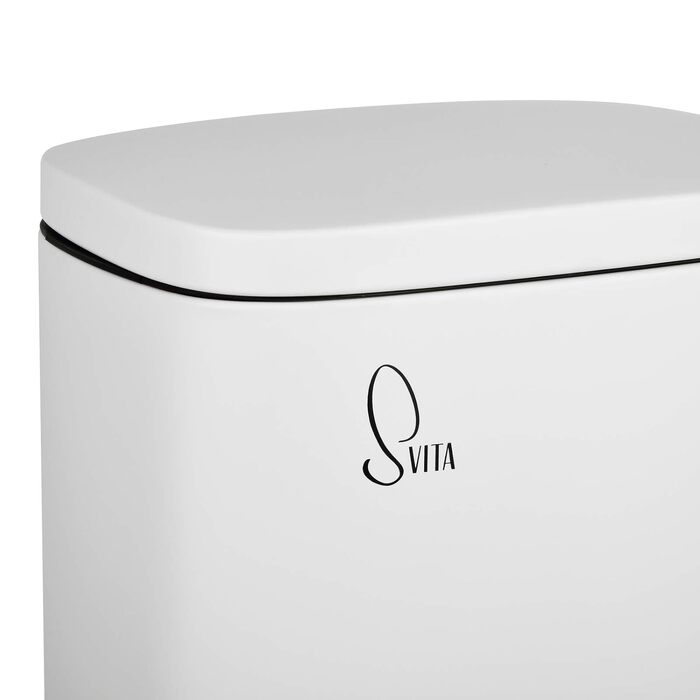 Сміттєвий відер SVITA TQ30 на 30л з педаллю та Softclose кришкою, нержавіюча сталь (Білий)