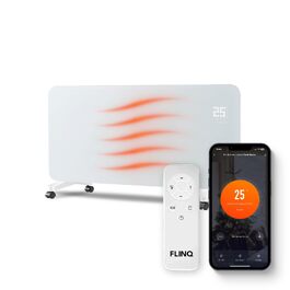 Розумний конвектор FlinQ Smart 2000W, електричний обігрівач з Wi-Fi керуванням, 96 x 46 x 13 см, білий