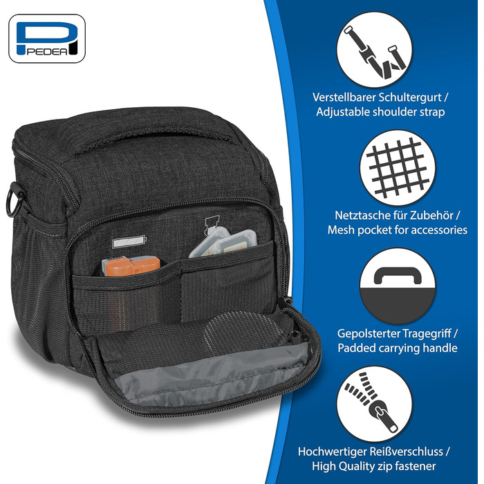 Сумка для DSLR камери PEDEA, чорна, з водонепроникним чохлом