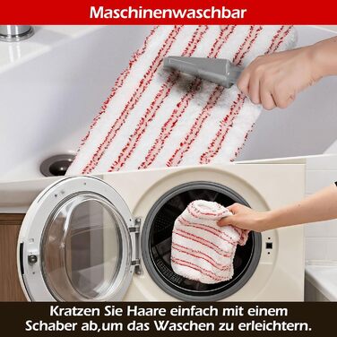 Набір для миття підлоги з відром, вичавлювач для підлоги, набір мопів 2 в 1 з регульованою ручкою з нержавіючої сталі та 6 мікрофібровими насадками, підходить для плитки та ламінату (Wischmopp Groβ)
