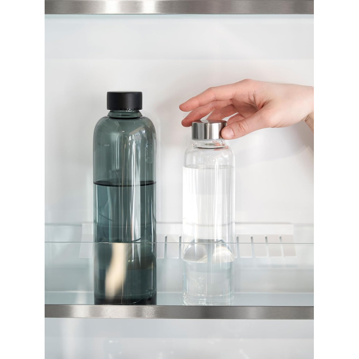 spottle Glass Water Bottle 1L - Glass Bottle in 500ml - 750ml or 1 Liter - Glass Water Bottle Suitable for Carbonated Drinks – Dishwasher-Safe & Leak-Proof Glass Drinking Bottle