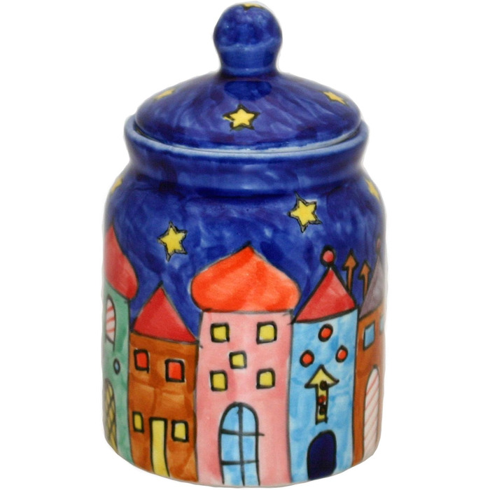 Gall&Zick Sugar Bowl Set/2 Spice Jar Sugar Dispenser Ceramic Painted Blue Tableware Sugar Spice Jar Container