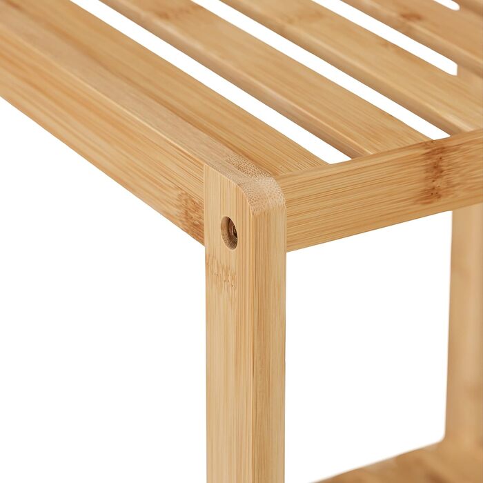 Relaxdays Bamboo Bathroom & Kitchen Shelf, HBT: 162 x 38 x 39.5 cm, Freestanding Shelf with 4 Shelves, Natural