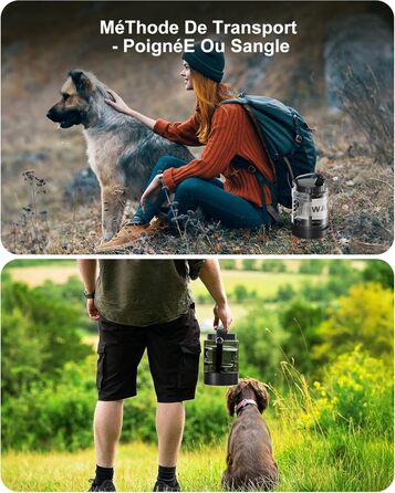 Льосоток 2200 мл пляшка для води для собак, переносний XXL великий об'єм - для подорожей та кемпінгу для великих собак (Чорний)