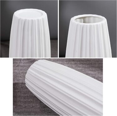 Керамічна ваза для квітів Fanquare з коричнево-чорними смугами, ручної роботи, висота 50 см (біло-смугаста)